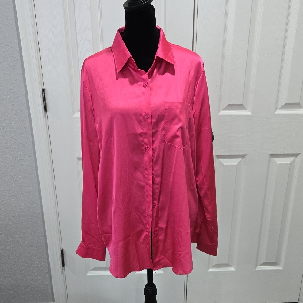 Women's Pink Button-Up Shirt